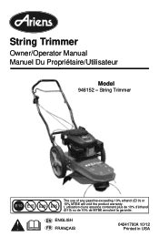 ariens string trimmer manual